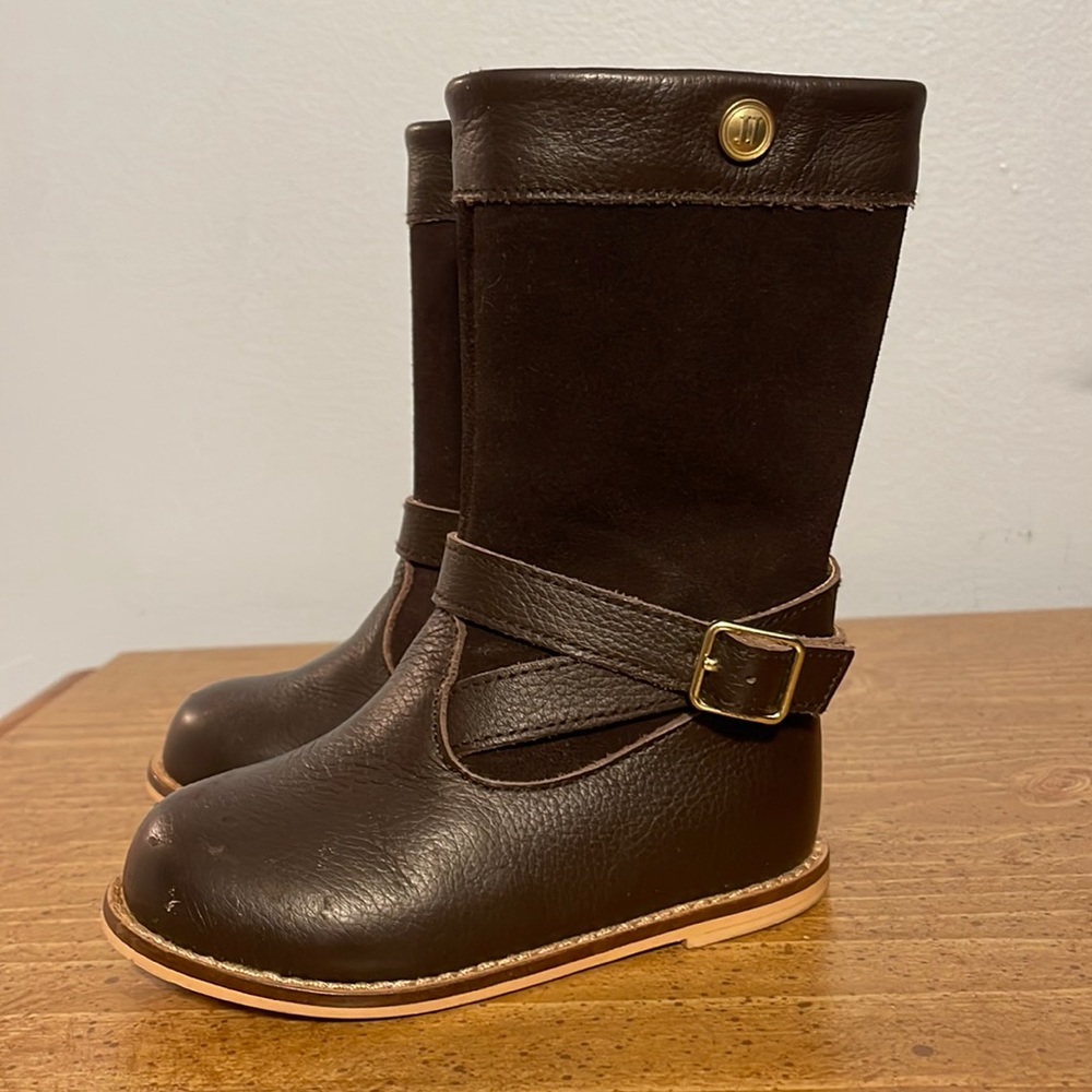 Janie and Jack Brown Leather and Suede Kids Boots